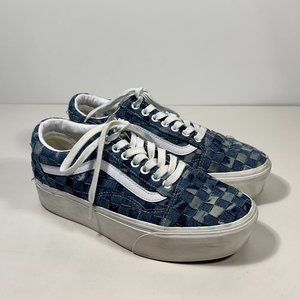 Vans Jean Checkerboard Platform Sneakers Women Size 9